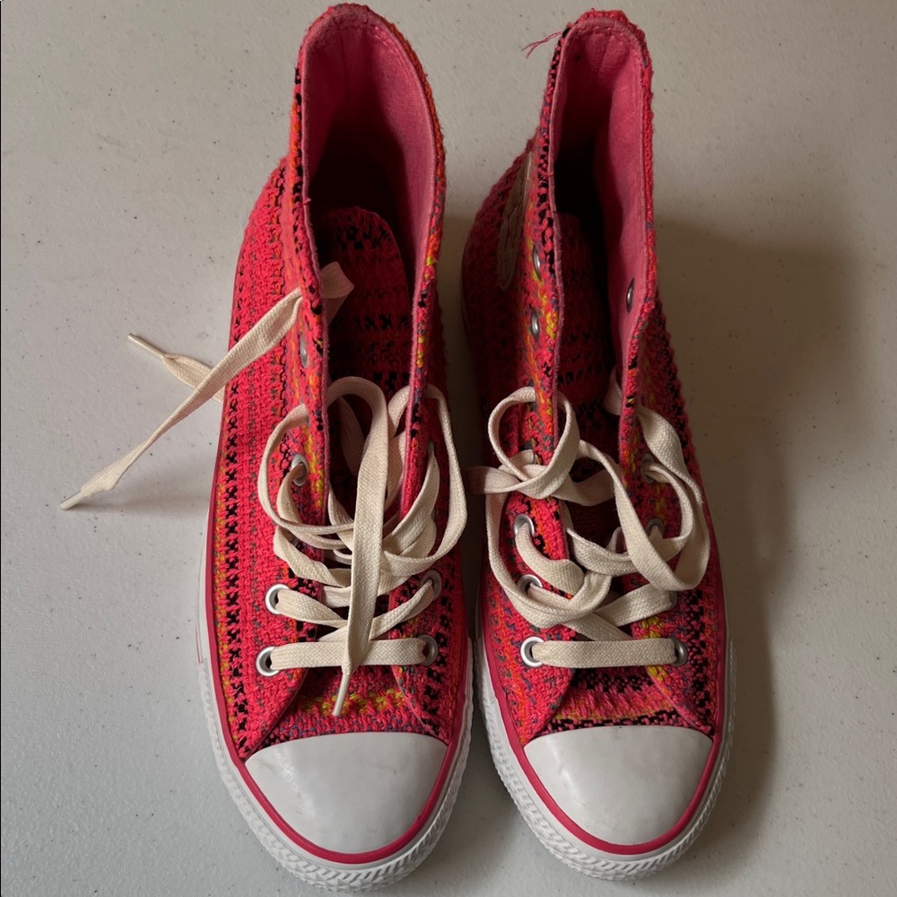 Converse All Star Sneakers Women’s Size 6 Hi Top Multicolor Pink Orange Black